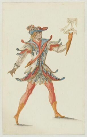 Costume pour un passager milésien se disputant un trépied d'or pour le « Ballet du roi, dit Ballet d'Apollon »,