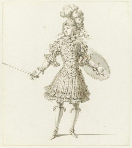 Costume pour un combattant de la suite de Mars du ballet du 'Triomphe de l'amour'