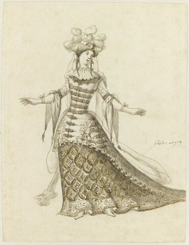 Costume pour une interprète de l'opéra Atys