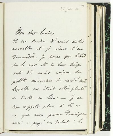 25 juillet 1906, sans lieu, à Louis de Launay