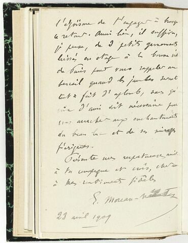 23 avril 1909, Paris, à Louis de Launay, image 3/3