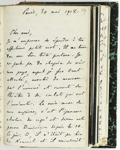 30 mai 1918, Paris, à Louis de Launay