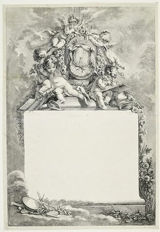 Cartouche aux armes de Madame de Pompadour