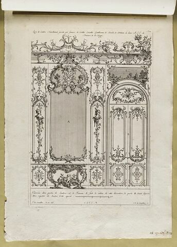 Décor de lambris, trumeau et porte