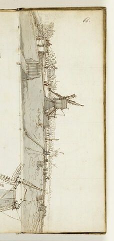 Paysage avec le Maredijkmolen (?) et deux autres moulins à vent à l'arrière-plan