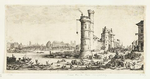 Grande vue de Paris : Pont Neuf, tour de Nesle