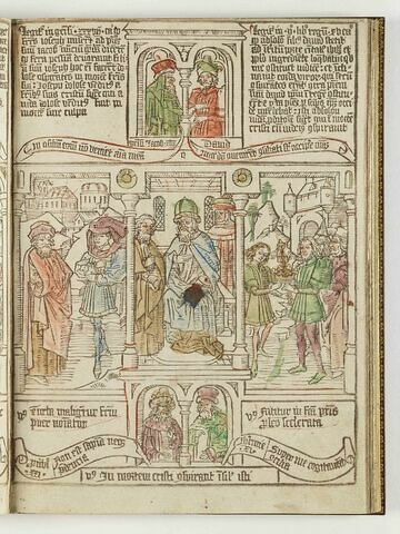 La Bible des Pauvres.Jacob reçoit la robe de Joseph; Trahison de Judas; La révolte d'Absalon