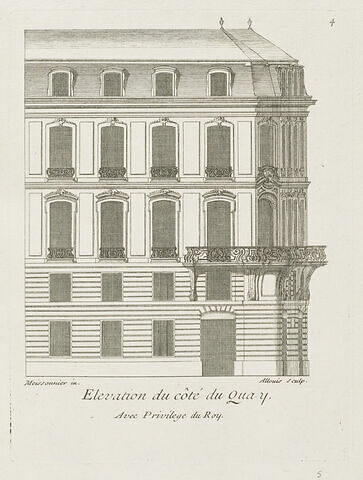 Elévation de la maison du sieur Brethous (vue du quai)