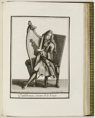 Gentilhomme jouant de la harpe