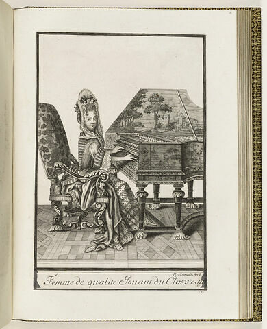 Femme de qualité jouant du clavecin