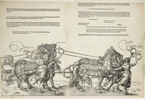 Le char triomphal de Maximilien Ier : Audatia et Magnanimitas