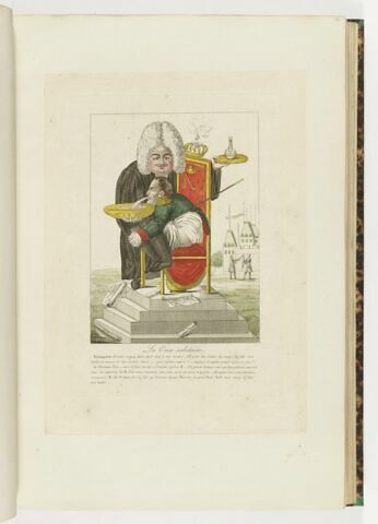 La Crise salutaire. / Buonaparte, Docteur voyez dans quel état je me trouve, j'ai pris des bains de sang, j'ai fait des / levées en masse et rien ne m'a réussi [...]