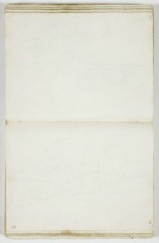 Esquisse d'un paysage avec des arbres et dans le fond, à gauche, le mont Soracte, image 2/2