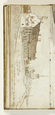 Vue de Katwijk depuis la plage avec son église à l'arrière-plan