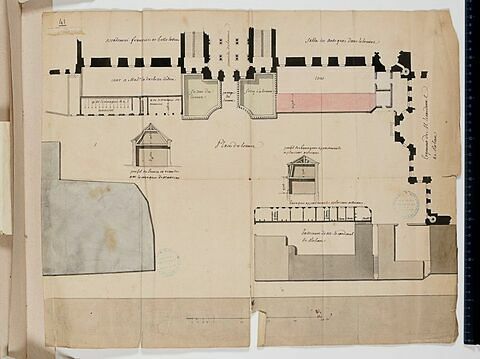 Plan du rez-de-chaussée des bâtiments de l'aile nord de la Cour Carrée du Louvre