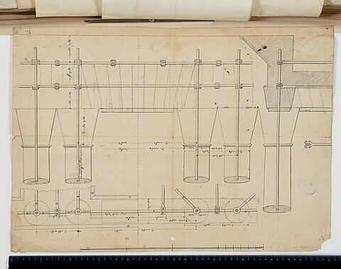 Schéma d'armature pour la corniche de la Colonnade du Louvre, vers 1761