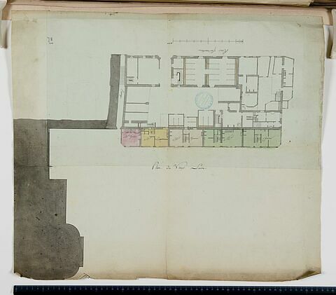 Plan des baraques dans la cour du Louvre (Cour Napoléon)