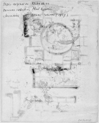 Annotation : Dessin original de Victor Hugo / Ancienne collecton Paul Meurice / Suiccession veuve Meurice (1939)