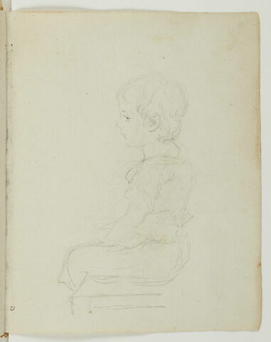 Enfant assis, de profil vers la gauche (tête-bêche), image 3/3