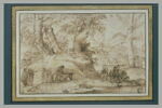 Paysage avec un homme sur un âne et des palmiers, image 3/3