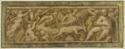 Frise composée de figures, d'animaux et de festons, image 1/2