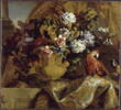 Vase d'or avec des fleurs et des perroquets, image 1/2