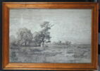 Esquisse de paysage. Plaine avec mare et arbres, image 1/5