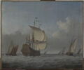 Marine avec vaisseau amiral sous légère brise, image 1/3