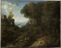 Paysage avec une ruine. Bergers et troupeaux au bord d'un ruisseau, image 1/6