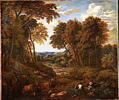 Paysage avec bergers et troupeau dans un chemin forestier, image 3/3