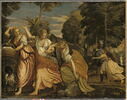 Loth et ses filles fuyant Sodome sous la conduite de deux anges, image 3/3