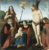 La Vierge à l'Enfant et les saints Jean Baptiste et Sébastien entre deux donateurs (Giacomo di Marchione de Pandolfi da Casio et son fils Girolamo, poète), image 7/18