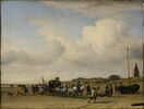 Noble Equipage (prince d'Orange?) cheminant sur la plage de Scheveningen, image 1/5