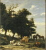 Le Pâturage. Chevaux, vaches et brebis dans un pré., image 6/6