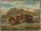 Lionne prête à s'élancer, image 1/3