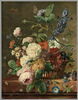 Corbeille de fleurs avec deux papillons, image 1/3