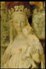 La Vierge, assise sous un dais et tenant l'Enfant. Sur les faces latérales du trône : Isaïe et David, image 12/16