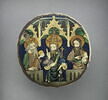 Valve de miroir : Dieu le Père entre saint Jean Baptiste et saint Charlemagne, image 1/5