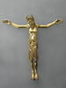 Figure d'applique : Christ en croix en bronze doré, image 1/3