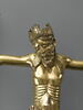 Figure d'applique : Christ en croix en bronze doré, image 2/3