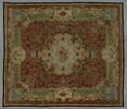 Tapis ras rectangulaire à décor de médaillon central fleuri, image 1/11