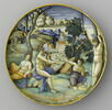 Coupe ronde sur pied bas : Apollon et Marsyas, image 1/3