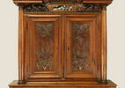 Armoire à deux corps et à décor de plaques de marbre, image 9/11