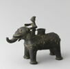 Pied de brûle-parfum ornithomorphe ou porte-bougie : éléphant et son cornac, image 7/8