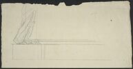 Croquis de la base du piédestal de la statue équestre de Louis XV, image 1/2