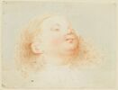 Tête d'enfant aux cheveux blonds, longs et bouclés, image 1/2