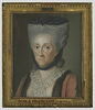 Portrait de femme avec les cheveux poudrés et une robe rouge., image 2/3