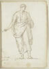 Homme debout en toge, vu de face, le visage de profil vers la droite, ..., image 1/2