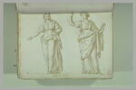 Deux femmes debout, drapées, vues de face, ..., image 2/2