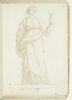 Femme debout, drapée, vue de face, la tête couronnée d'épis..., image 1/2